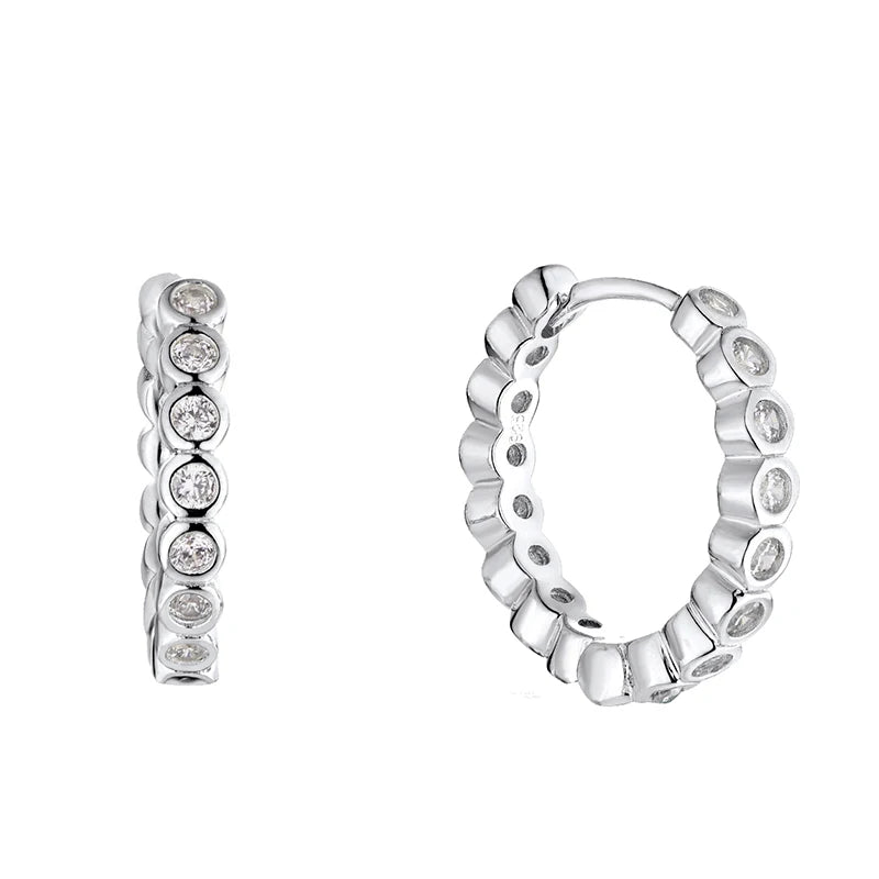 Fast Shipping Fine Jewelry 925 Silver Plain Chunky Punk Drop Hoop Earrings Jewelry Gold Plated Hoop Earrings for Women