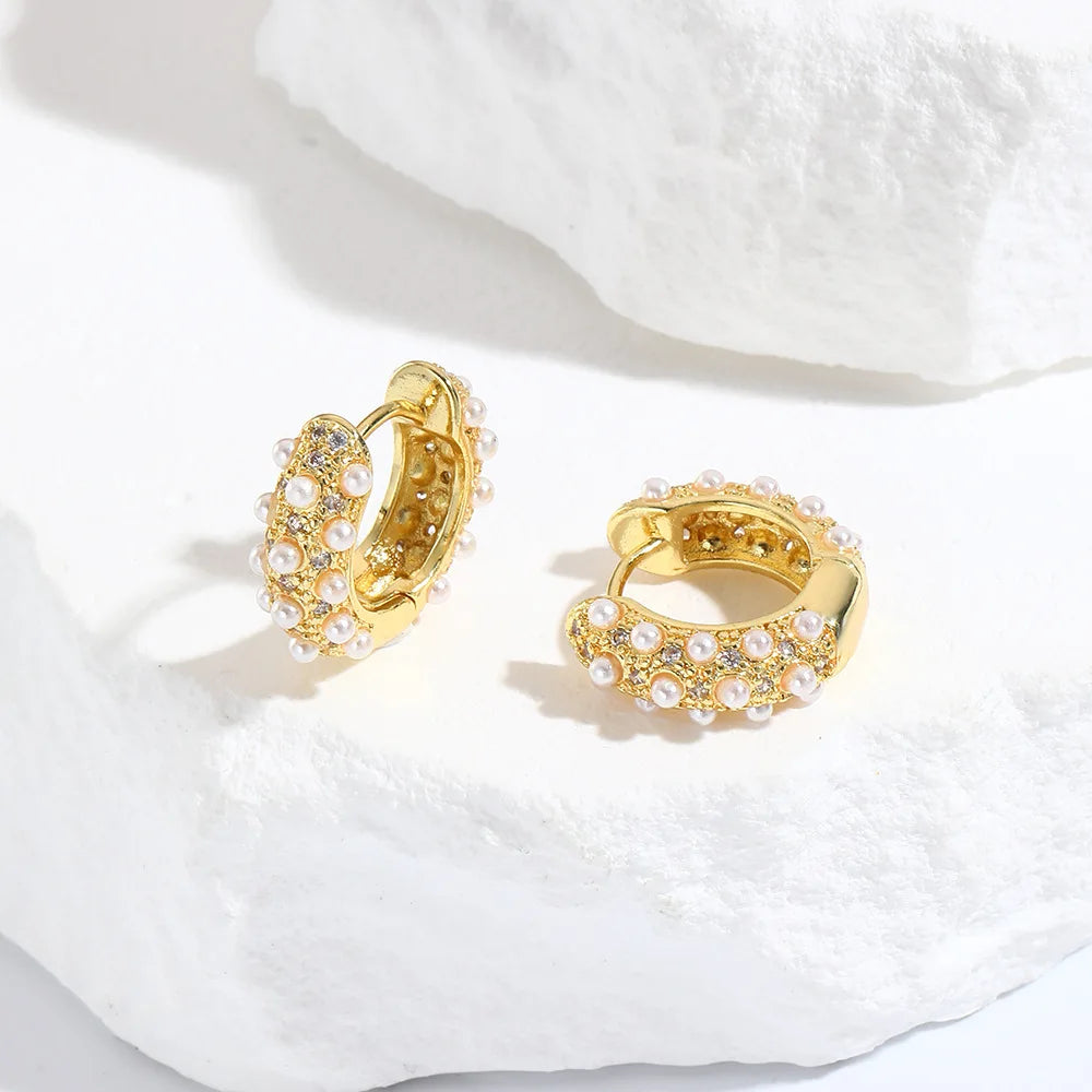 Hot Sale Zircon Brass Fashion Stud Earrings