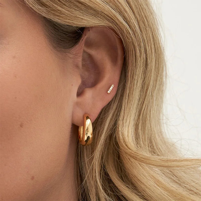 Gemnel Manufacture 14K&18K Gold Vermeil Huggies 925 Sterling Silver Plated Bold Hoop Earrings