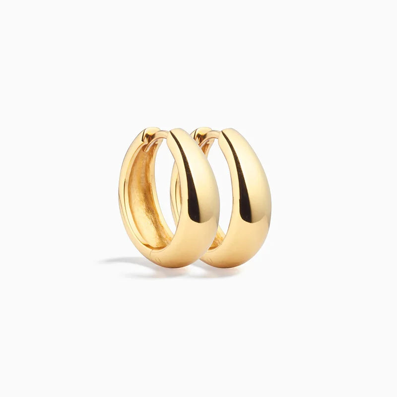 Gemnel Manufacture 14K&18K Gold Vermeil Huggies 925 Sterling Silver Plated Bold Hoop Earrings