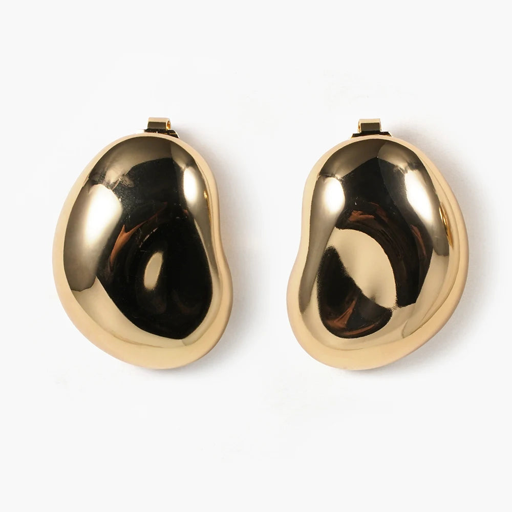 New Arrival Fashion Jewelry Irregular Geometric Earrings Gold/Silver Gloss Gold Chunky Earrings