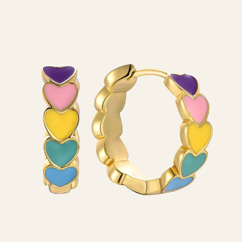 Fast Shipping Fine Jewelry 925 Silver Plain Chunky Punk Drop Hoop Earrings Jewelry Gold Plated Hoop Earrings for Women