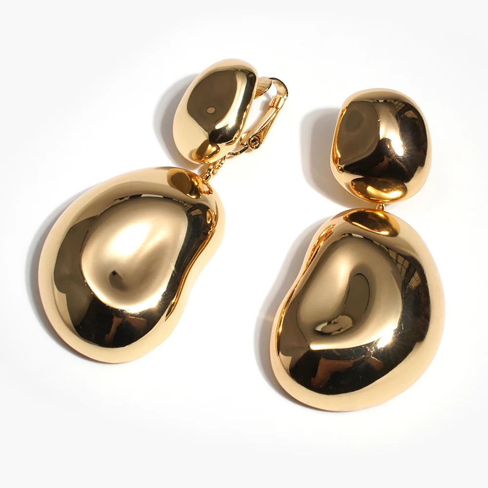 New Arrival Fashion Jewelry Irregular Geometric Earrings Gold/Silver Gloss Gold Chunky Earrings